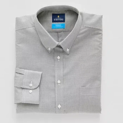 Stafford Big And Tall Coolmax All Season Oxford Mens Regular Fit Stretch Fabric Wrinkle Free Long Sleeve Dres In Green