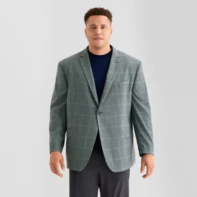 J. Ferrar Mens Big And Tall Plaid Classic Fit Sport Coat In Multi