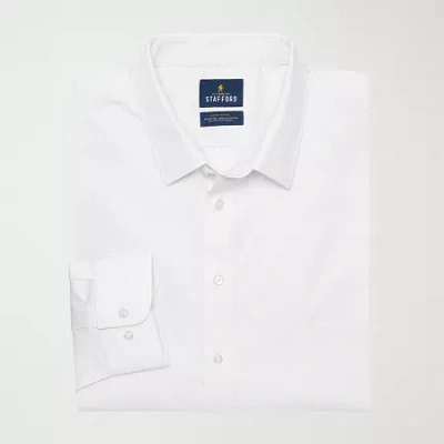 Stafford Big & Tall Advanced Performance Sweat Repel Mens Regular Fit Stretch Fabric Wrinkle Free Long Sleeve In Multi