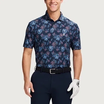 Izod Swingflex Elite Mens Regular Fit Short Sleeve Polo Shirt In Blue