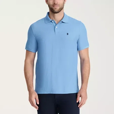 Izod Advantage Performance Mens Classic Fit Short Sleeve Polo Shirt In Blue