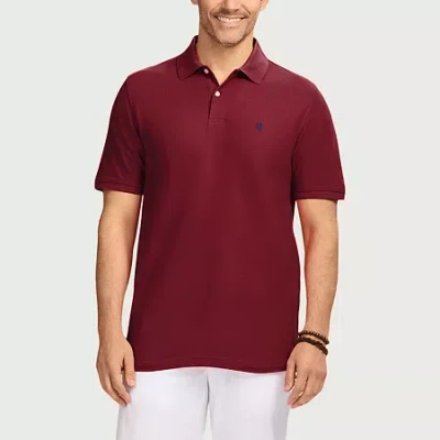 Izod Advantage Performance Mens Regular Fit Short Sleeve Polo Shirt In Burgundy
