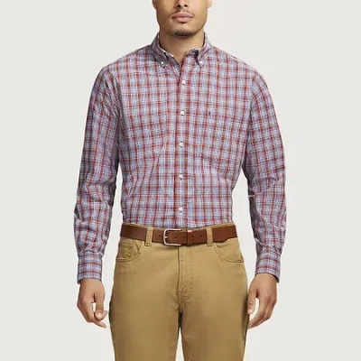 Izod Performance Comfort Mens Long Sleeve Classic Fit Stretch Fabric Button-down Shirt In Gray