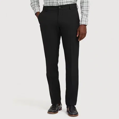Izod Traveler Mens Straight Fit Flat Front Pant In Black