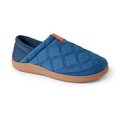 Dearfoams Mens Memory Foam Slip-on Slippers In Blue