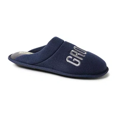 Dearfoams Mens Memory Foam Slip-on Slippers In Blue