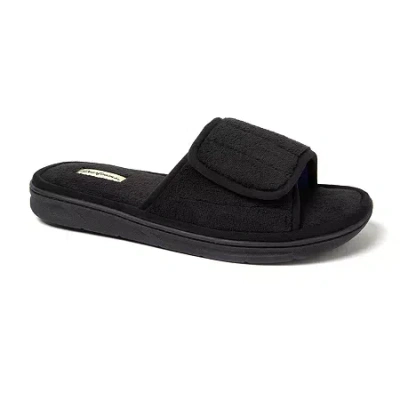 Dearfoams Collin Mens Memory Foam Slip-on Slippers In Black