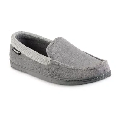 Isotoner Mens Moccasin Slippers In Gray