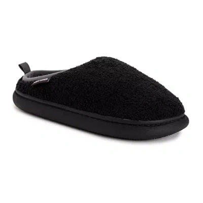 Muk Luks Lewis Clog Mens Memory Foam Slip Resistant Slip-on Slippers In Black