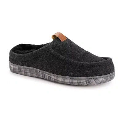 Muk Luks Miles Clog Mens Memory Foam Slip Resistant Slip-on Slippers In Black