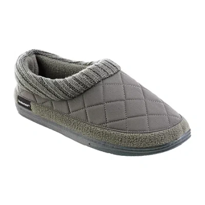 Isotoner Mens Memory Foam Bootie Slippers In Gray