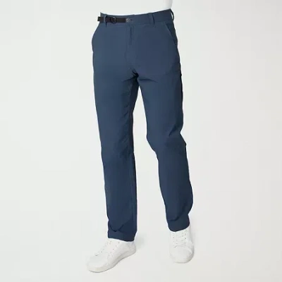 Free Country Mens Classic Fit Flat Front Pant In Blue