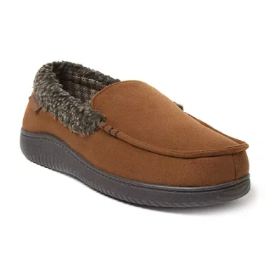 Dearfoams Mens Moccasin Slippers In Brown
