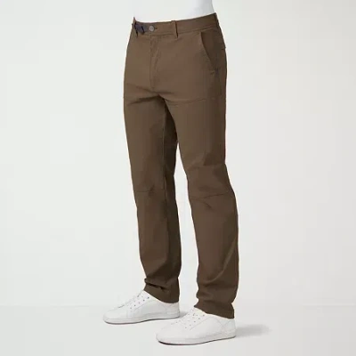 Free Country Mens Classic Fit Flat Front Pant In Brown