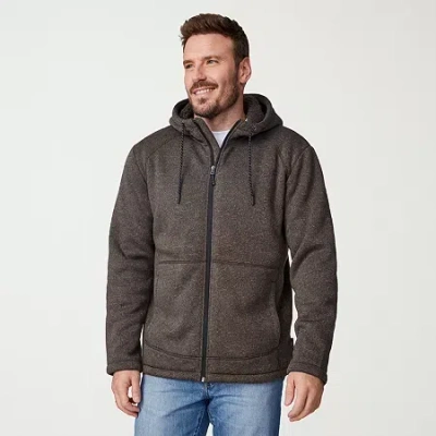 Free Country Mens Fleece Hooded Lightweight Jacket In Brown
