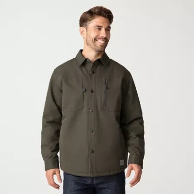 Free Country Mens Water Resistant Lightweight Shirt Jacket In Green
