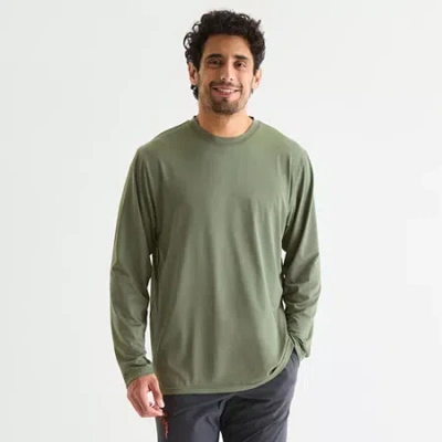 Sierra Pacific . Mens Crew Neck Long Sleeve Active T-shirt In Green