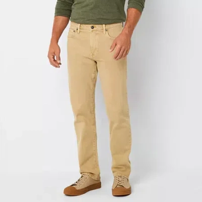 Mutual Weave Mens Stretch Fabric Straight Leg Jean In Brown