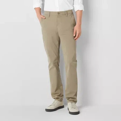 Mutual Weave Standard Chino Mens Slim Fit Flat Front Pant In Brown