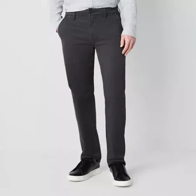 Mutual Weave Standard Chino Mens Relaxed Fit Flat Front Pant In Black