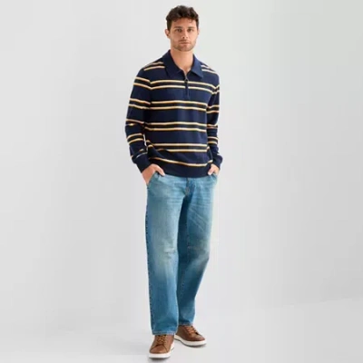 Mutual Weave Bow Leg Work Mens Relaxed Fit Jean In Blue