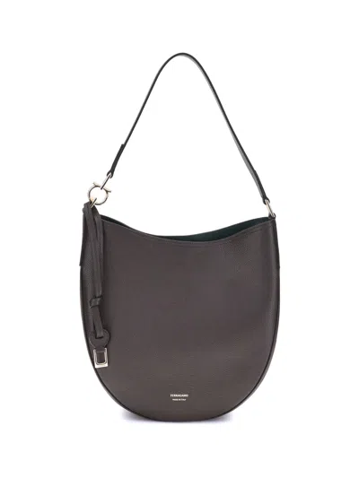 Ferragamo Medium Calfskin Shoulder Bag In Brown