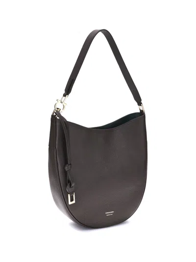 Ferragamo Medium Calfskin Shoulder Bag In Brown