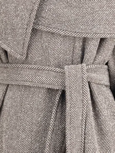 Ferragamo Oversized Asymmetric Coat In Gray