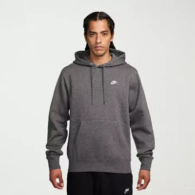 Nike Club Fleece Mens Long Sleeve Fleece Active Hoodie In Gray