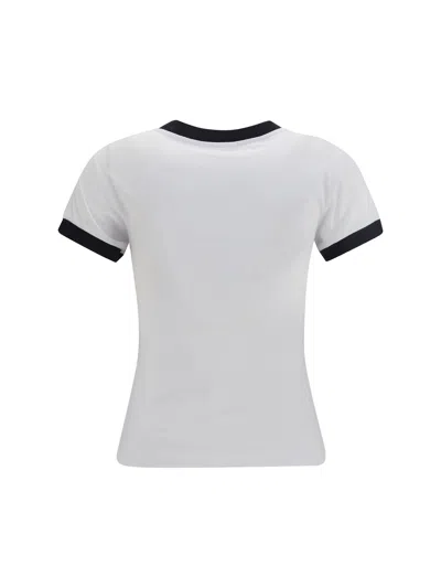 Ganni Women Cropped Kitty T-shirt In White