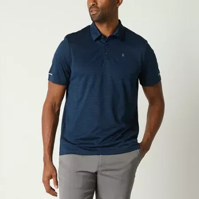 Xersion Everair Mens Regular Fit Dri Fit Short Sleeve Polo Shirt In Blue