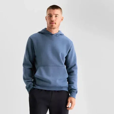 Xersion Quick Dry Cotton Blend Fleece Mens Long Sleeve Fleece Active Hoodie In Blue