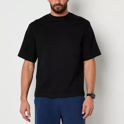 Xersion Oversized Mens Crew Neck Short Sleeve Active T-shirt In Black