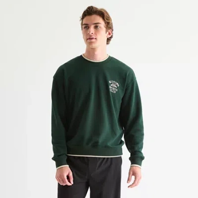Xersion Mens Crew Neck Long Sleeve Sweatshirt In Green