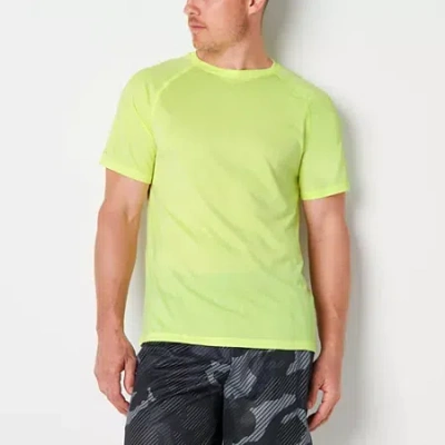 Xersion Everair Mens Crew Neck Short Sleeve Quick Dry Active T-shirt In Yellow