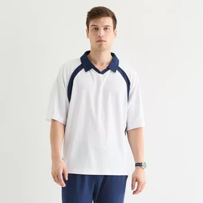 Xersion Jersey Mens Regular Fit Short Sleeve Polo Shirt In White