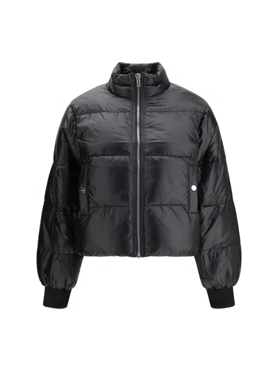 Ganni Women Shiny Nylon Short Puffer Jacket In Black