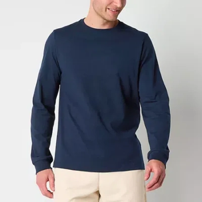 Xersion Xtreme Mens Crew Neck Long Sleeve Active T-shirt In Blue