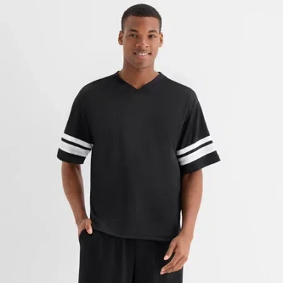 Xersion Mesh Mens V Neck Short Sleeve Quick Dry Active T-shirt In Black