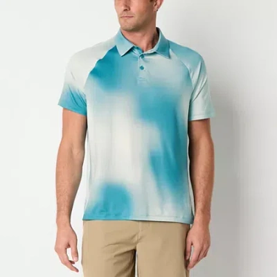 Xersion Activated Cooling Mens Regular Fit Short Sleeve Polo Shirt In Blue