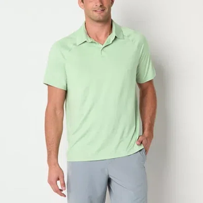 Xersion Activated Cooling Mens Regular Fit Short Sleeve Polo Shirt In Green