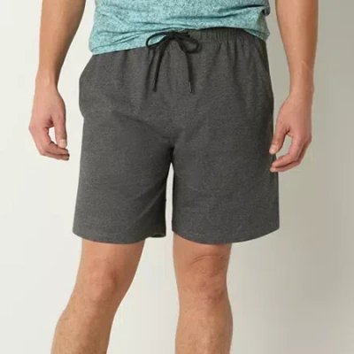 Xersion Mens 8" Mid Rise Moisture Wicking Quick Dry Workout Shorts In Gray