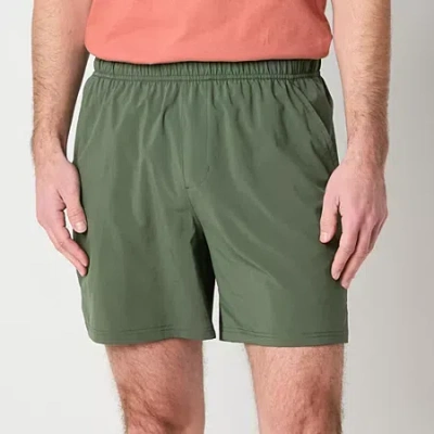 Xersion Featherlite Woven Mens 6" Moisture Wicking Workout Shorts In Green