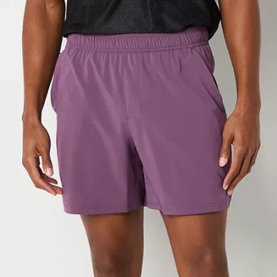 Xersion Featherlite Woven Mens 6" Moisture Wicking Workout Shorts In Purple