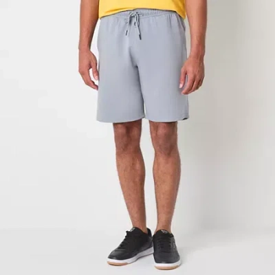 Xersion Double Knit Mens 9" Mid Rise Workout Shorts In Gray