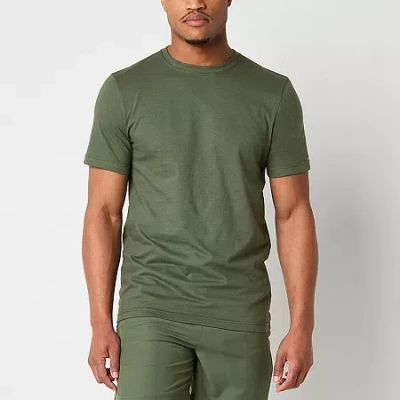 Xersion Xtreme Cotton Mens Crew Neck Short Sleeve T-shirt In Green