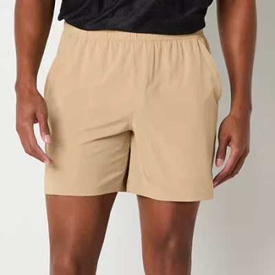 Xersion Featherlite Woven Mens 6" Moisture Wicking Workout Shorts In Sand