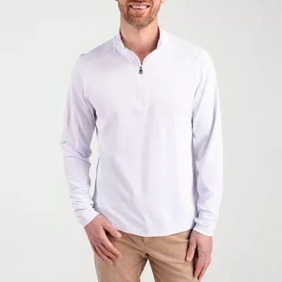 Cutter & Buck Adapt Eco Knit Stretch Recycled Mens Quarter Zip Pullover In White