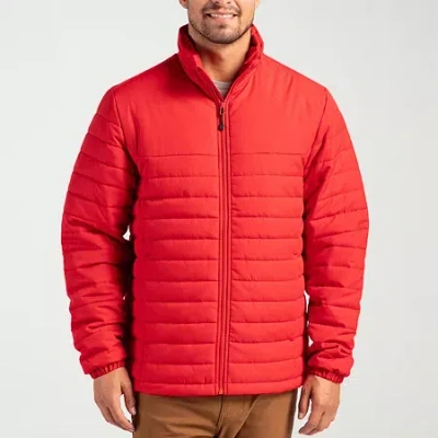 Clique Mens Water Resistant Lightweight Puffer Jacket In Red