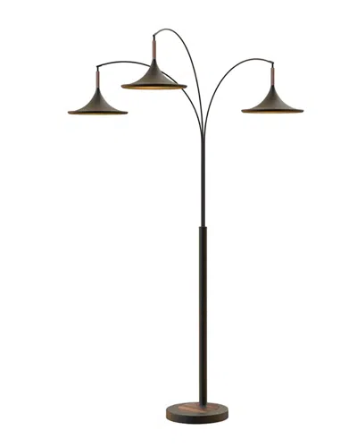 Nova Of California Lodi 3-light Arc Floor Lamp In Black
